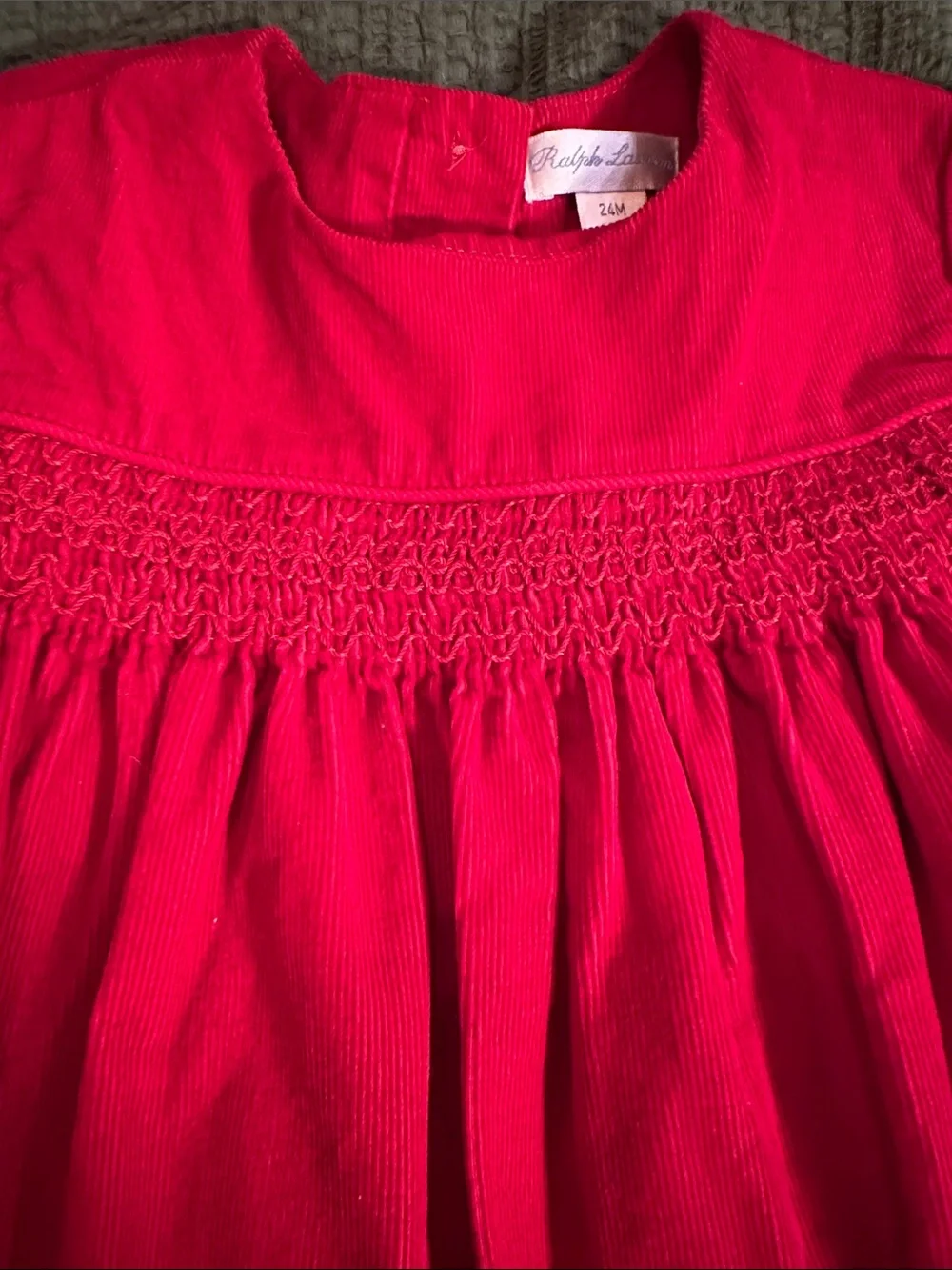 Ralph Lauren Corduroy Red Dress, 24m